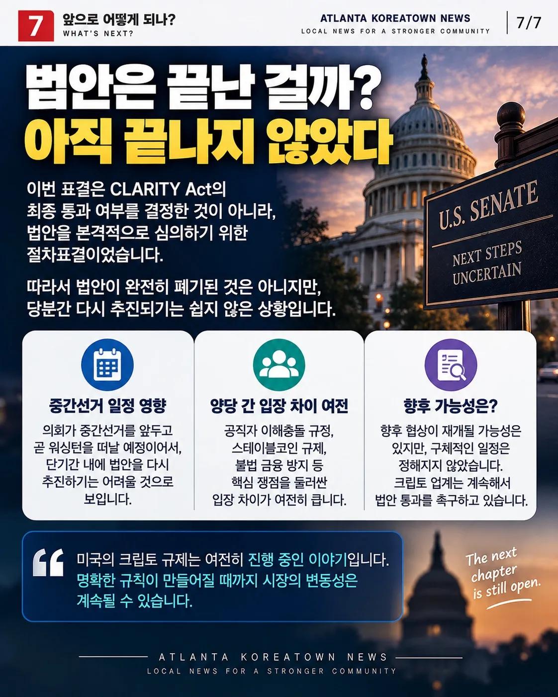 미국 크립토 ‘게임의 룰’ 만들려 했는데… 상원에서 막혔다 7/7